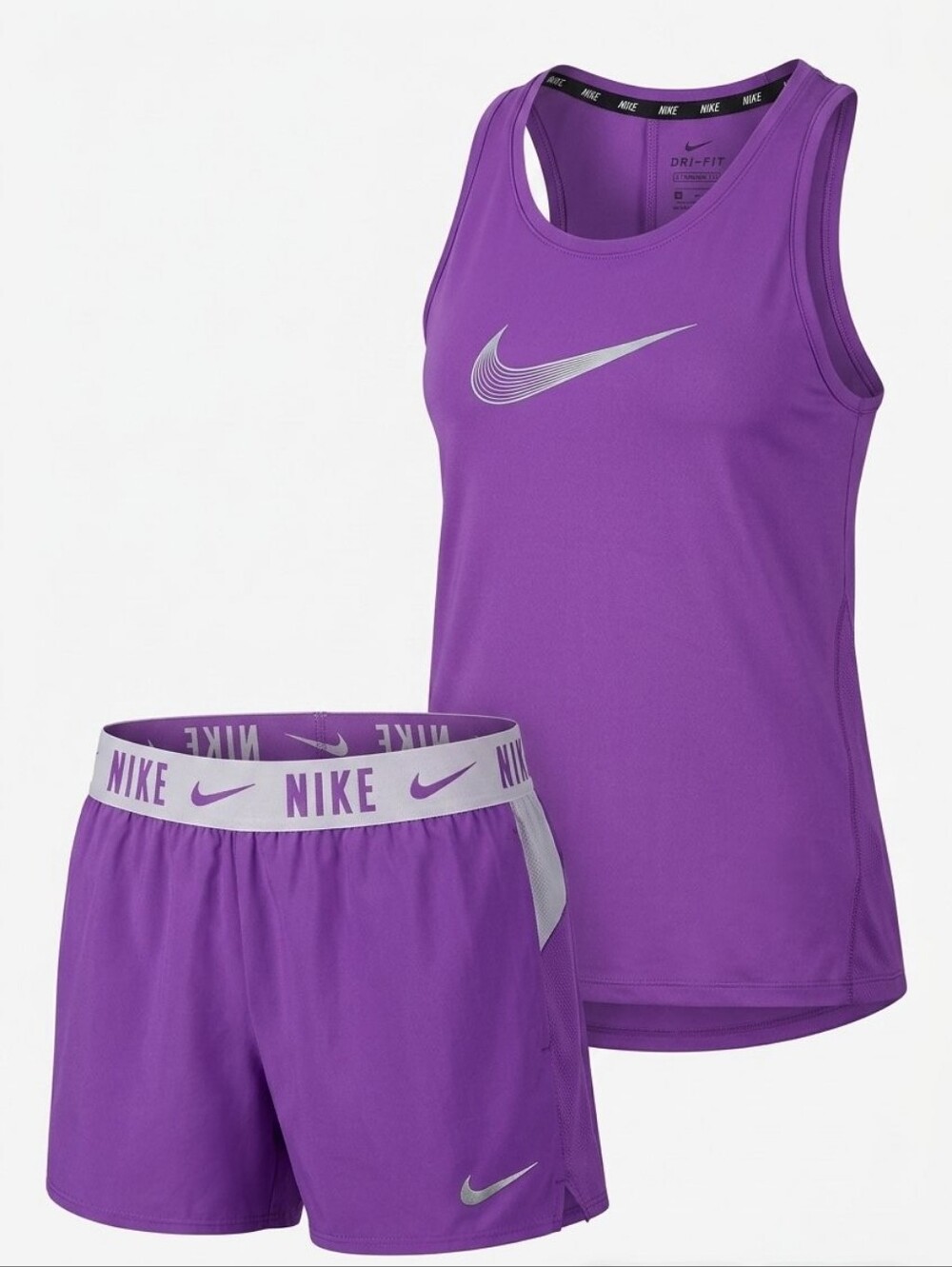 Nike Kids Purple Dri-FIT Tank Top With Matching Shorts